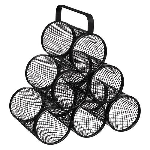 Pegane Rack à bouteilles, range bouteilles en métal coloris noir - Longueur 28 x Profondeur 18,5 x Hauteur 25 cm