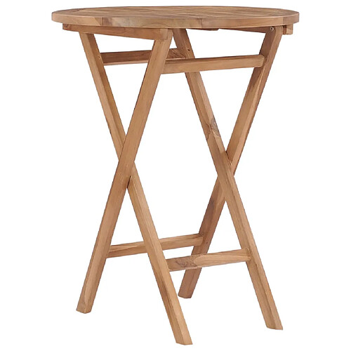 vidaXL Table pliable de jardin 60 cm Bois de teck solide