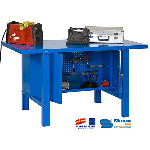 Simon Rack SimonRack - Kit Etabli avec un verrou 830x1500x730mm Charge 800 Kg - BT-6 METAL LOCKER 1500 BLEU