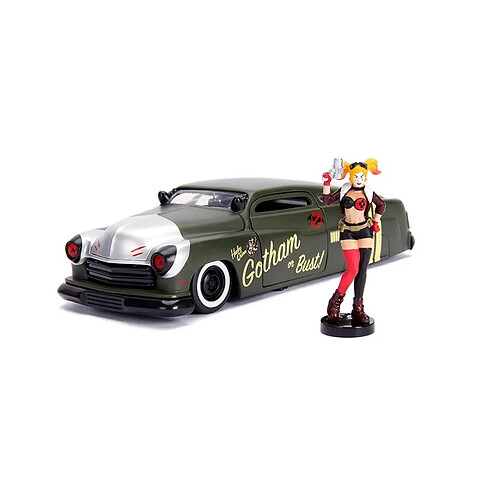 Jada Toys DC Bombshells - Réplique métal Hollywood Rides 1/24 Mercury 1951 avec figurine Harley Quinn