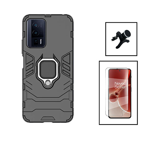 PHONECARE Kit Film Hydrogel Full Cover Avant + Coque 3X1 Military Defender + Support Renforcé pour Xiaomi Poco F5 Pro - Noir