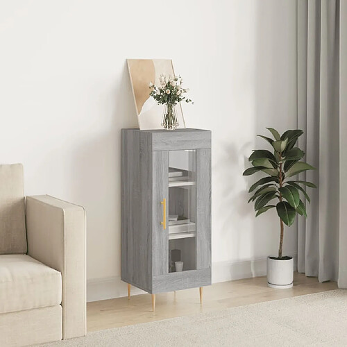 Maison Chic Buffet,Meuble de Rangement,commode pour salon,Cuisine Sonoma gris 34,5x34x90 cm Bois d'ingénierie -MN34526