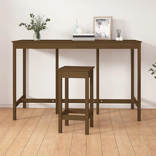 vidaXL Table de bar Marron miel 180x80x110 cm Bois massif de pin