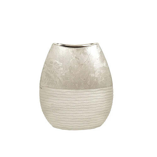 Vase Romimex Argenté Céramique 21 x 24 x 8 cm