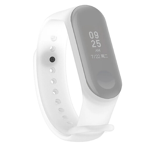 Wewoo Bracelet pour montre connectée Bande de en silicone coloré translucide Xiaomi Mi Band 3 & 4 Blanc