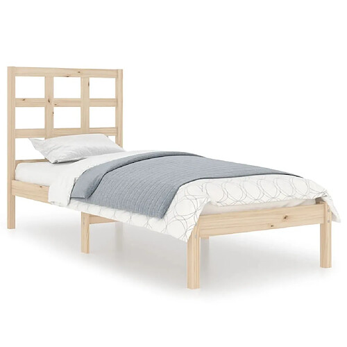 Maison Chic Lit Moderne Chambre - Cadre/structure de lit pour adulte bois massif 90x190 cm simple -MN99839