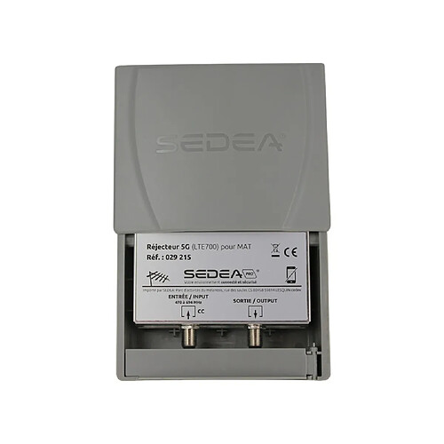 Sedea Filtre TNT 5G LTE 700 Extérieur Canaux 21-48 029215 1 E 1 S - Bande passante 470 à 694 MHz, Bande de réjection 733 à 862 MHz