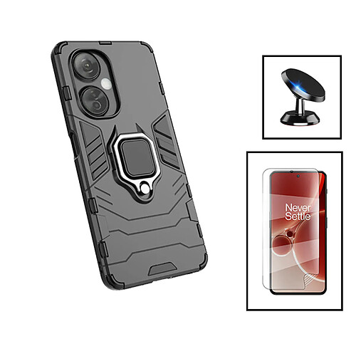 PHONECARE Kit Film Hydrogel Full Cover Avant + Coque 3X1 Military Defender + Support Magnétique de Voiture pour Oppo K11X - Noir