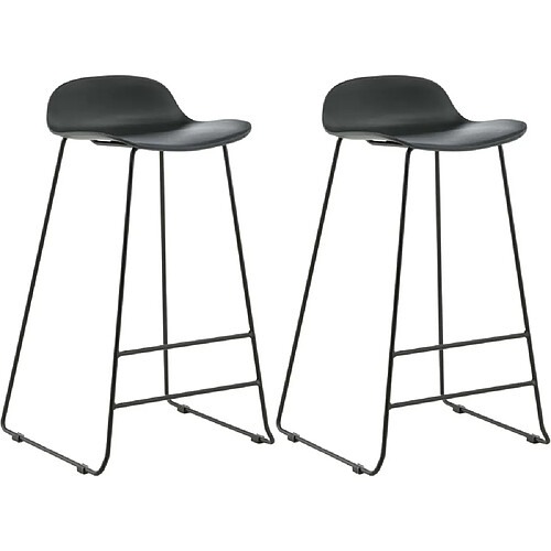 Venture Home Tabouret de bar en acier et plastique Wave (Lot de 2) noir.