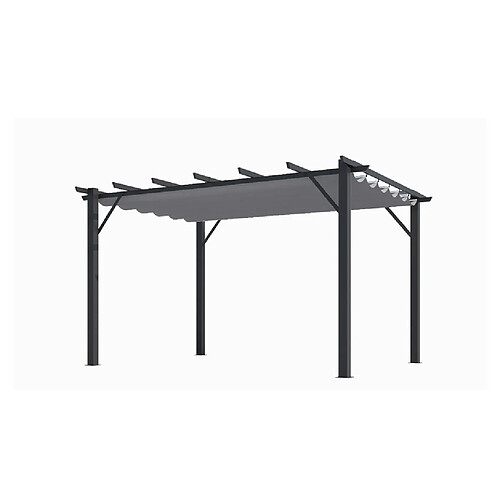 Pergola aluminium gris anthracite poteaux 10x10 cm - per4030gn - HABRITA