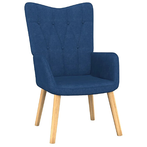 Maison Chic Chaise de relaxation | Fauteuil relax avec tabouret Bleu Tissu -GKD25354