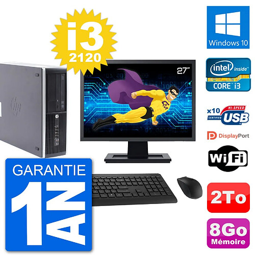 PC HP Compaq Pro 6300 SFF Ecran 27" i3-2120 RAM 8Go Disque 2To Windows 10 Wifi · Occasion