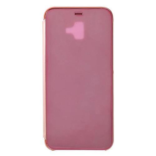 Etui en PU surface de miroir de fenêtre de vue or rose pour votre Samsung Galaxy J6 Plus