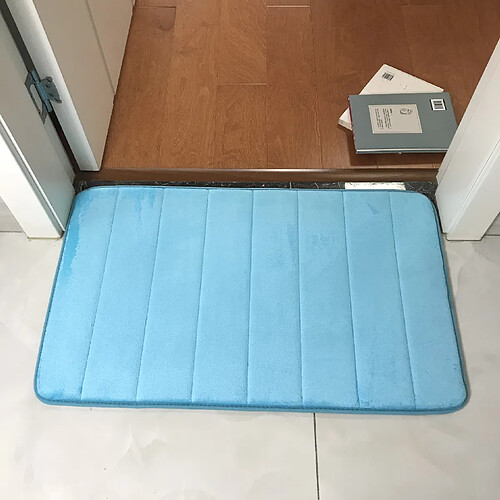 LUUCOZK Tapis de bain antidérapants absorbants à séchage rapide pour salle de bain - Bleu-50x80cm