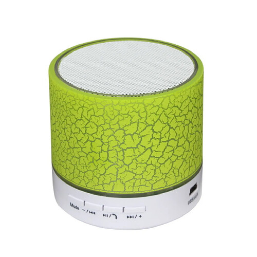 Chrono Mini haut-parleur Bluetooth sans fil portable, haut-parleur stéréo rechargeable pour caisson de basses avec lumière LED(Vert)