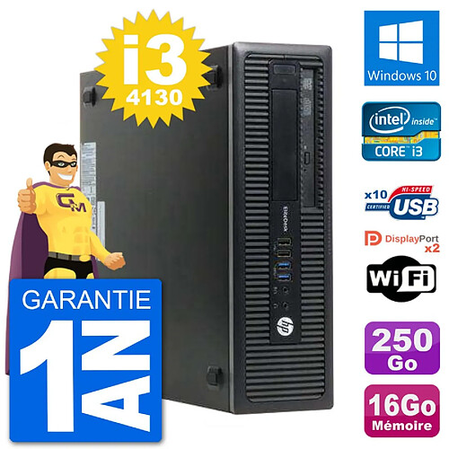 PC HP EliteDesk 800 G1 Core i3-4130 RAM 16Go Disque Dur 250Go Windows 10 Wifi · Occasion