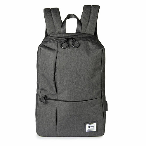 Sac à Dos avec Power Banket Compartiment pour Tablette et Ordinateur Portable Celly URBANBACKBK Noir Gris