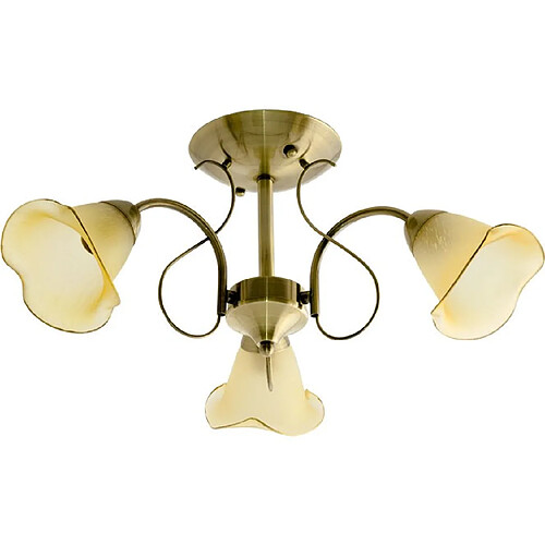 MARSELLA Plafond 3xE14 H.25xP.52cm Oxydé