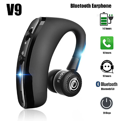 GUPBOO Casque V9 Casque d'écoute compatible Bluetooth Micro antibruit sans fil Audio stéréo de haute qualité