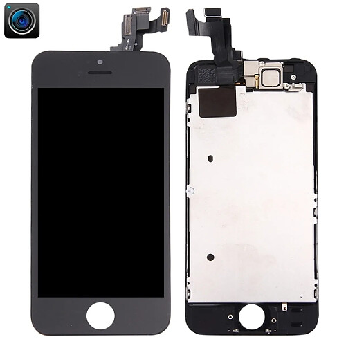 Wewoo Pour iPhone 5s caméra frontale noir + LCD + cadre + pavé tactile Assembleur de numériseur pièce détachée 4 en 1