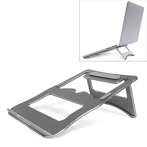 Wewoo Support d'ordinateur portable de fixation pour ordinateur portablesupport de bureau en alliage d'aluminiumsupport à deux niveauxtaille 21x26cm Gris