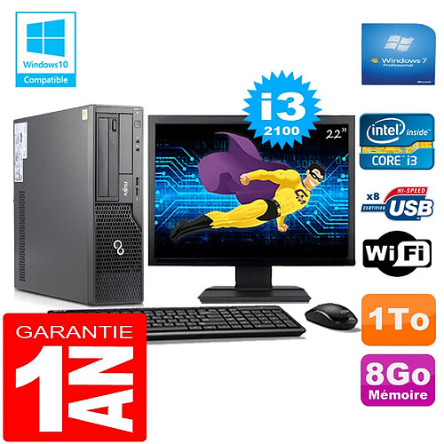 PC Fujitsu Esprimo E500 E85+ SFF Core I3-2100 8Go Disque 1 To Wifi W7 Ecran 22" · Occasion