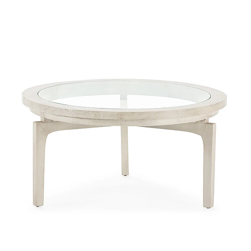 Table Basse Thai Natura Blanc 80 x 40 x 80 cm