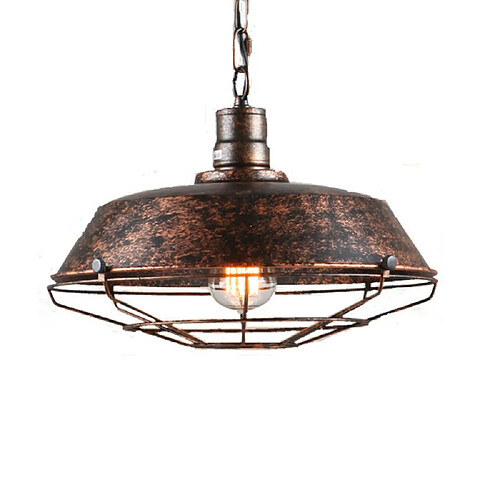 Stoex Rétro Metal Suspension Industriel Vintage 360mm Luminaire Métal Antique Edison Culot E27 Plafonnier Luminaire Rouille