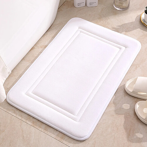 LUUCOZK Tapis de bain antidérapants absorbants à séchage rapide pour salle de bain - Blanc neige-50 x 80cm