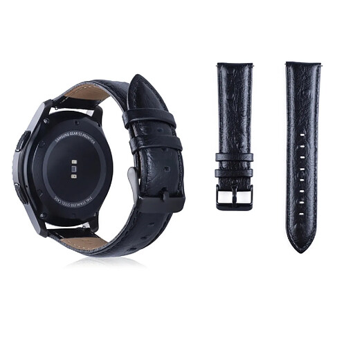 Wewoo Bande de montre-bracelet en cuir véritable pour Samsung Gear S3 22mm noir