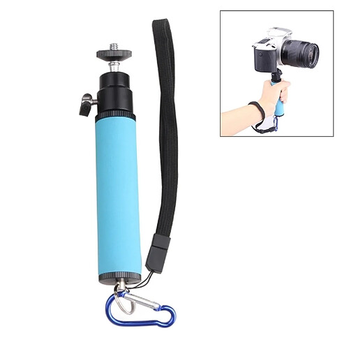 Wewoo Selfie Stick bleu pour appareil photo reflex LED Flash Light Titulaire Éponge Steadicam Monopode tenu à la main avec cardan