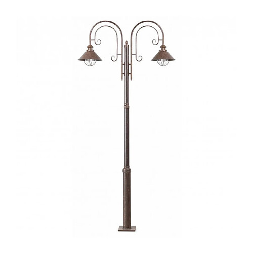 faro Lampadaire de jardin brun foncé Nautica 2 ampoules