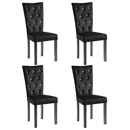 Maison Chic Lot de 4 Chaises à manger | Chaise de salle à manger cuisine Noir Velours -GKD46176