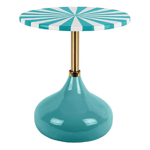 LEITMOTIV Table d'appoint en métal Candy Swirl turquoise.