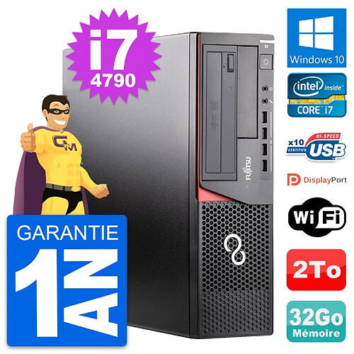 PC Fujitsu Esprimo E920 DT Intel i7-4790 RAM 32Go Disque 2To Windows 10 Wifi · Occasion