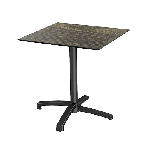 Materiel Chr Pro Table de bistrot X Cross avec piètement noir + plateau HPL 70x70 cm - Veba