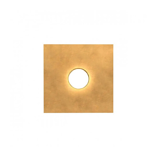 Luminaire Center Plafonnier SQUARE blanc 1 ampoule, abat jour feuille d'or