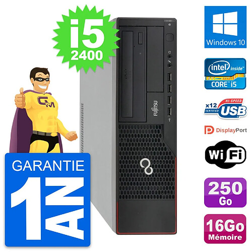 PC Fujitsu Esprimo E910 DT Intel i5-2400 RAM 16Go Disque 250Go Windows 10 Wifi · Occasion