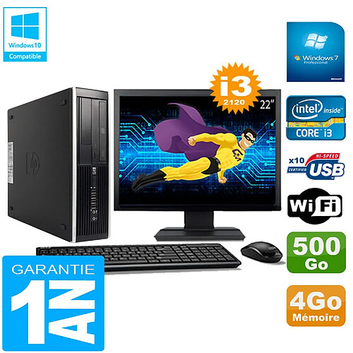 PC HP Compaq Pro 6300 SFF I3-2120 4Go 500Go Graveur DVD Wifi W7 Ecran 22" · Occasion