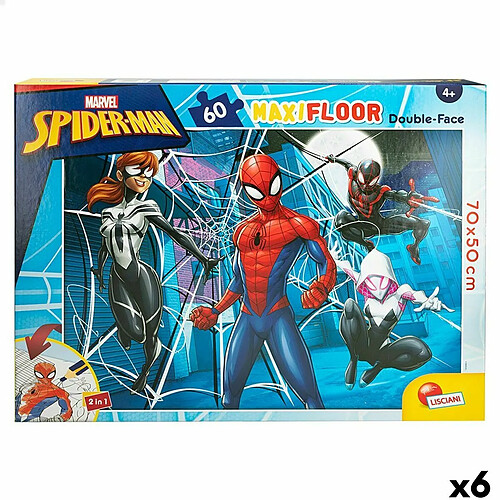 Spiderman Puzzle Enfant Spider-Man Double face 60 Pièces 70 x 1,5 x 50 cm (6 Unités)