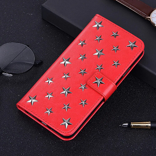 Flip Cover Wallet Card Coque de protection Support pour iPhone Xs Max 6.5inch rouge