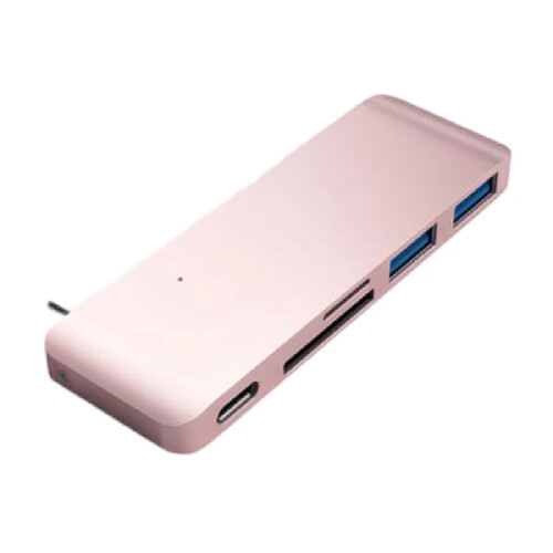 Satechi Hub Type-C avec 2 Ports USB 3.0 et 2 Lecteurs Carte SD/Micro SD Rose