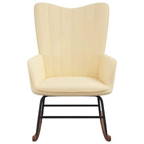 Maison Chic Chaise à bascule | Fauteuil Relax, design moderne Blanc crème Velours -GKD95721