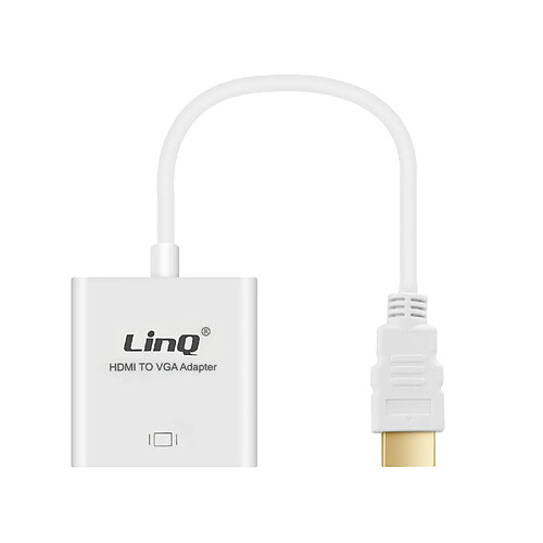 Adaptateur Vidéo HDMI Mâle vers VGA Femelle 1080P LinQ Blanc