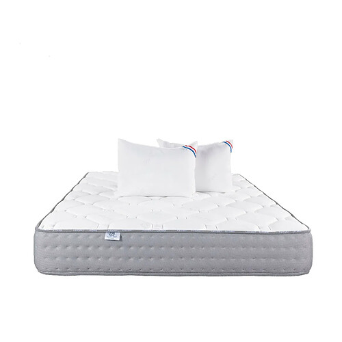 LUXURY LITERIE Matelas 140x200 cm, Zen, 20 cm, mémoire de forme, ferme, face été/hiver + 2 oreillers