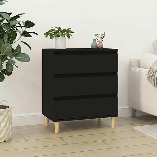 Maison Chic Buffet,Meuble de Rangement,commode pour salon,Cuisine Noir 60x35x70 cm Bois d'ingénierie -MN34213