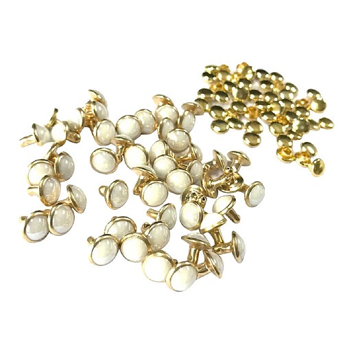 50 jeux de dôme de champignon en métal rivets rivets pour maroquinerie diy 7.5mm beige