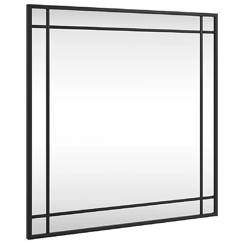 Maison Chic Miroir mural | Miroir Décoration pour Maison Salle de Bain noir 60x60 cm carré fer -GKD35808