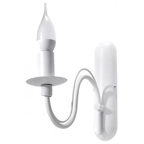 Luminaire Center Applique murale MINERWA acier blanc 1 ampoule