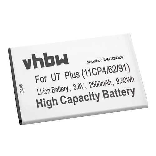 vhbw Li-Ion batterie 2500mAh (3.8V) pour téléphone portable mobil smartphone Oukitel U7 Plus